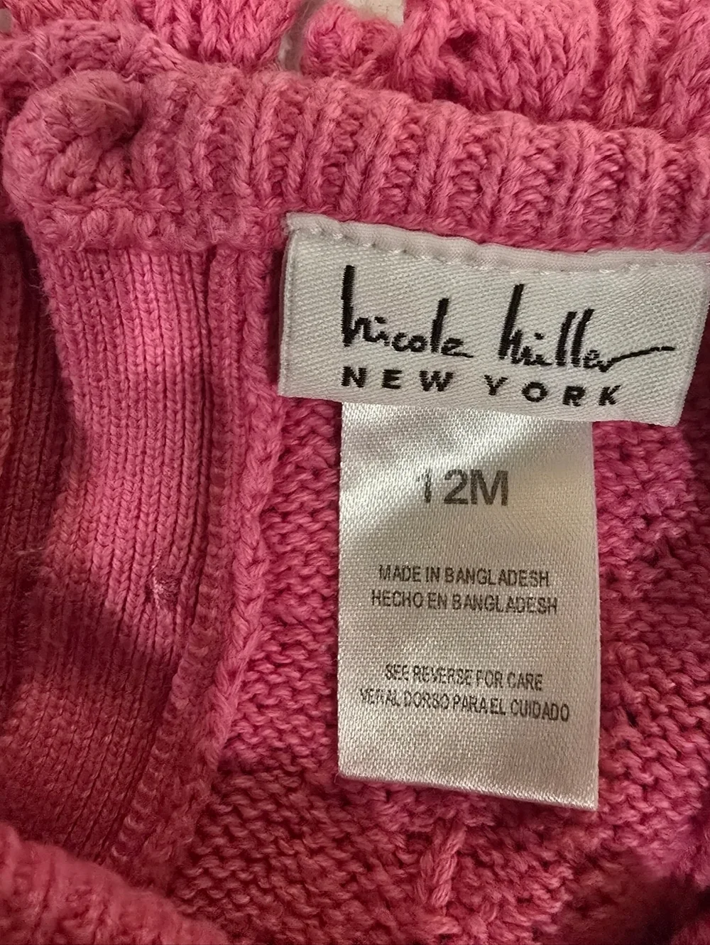 Nicole Miller New York Baby Girl Pink Knit Short Set Size 12 Months